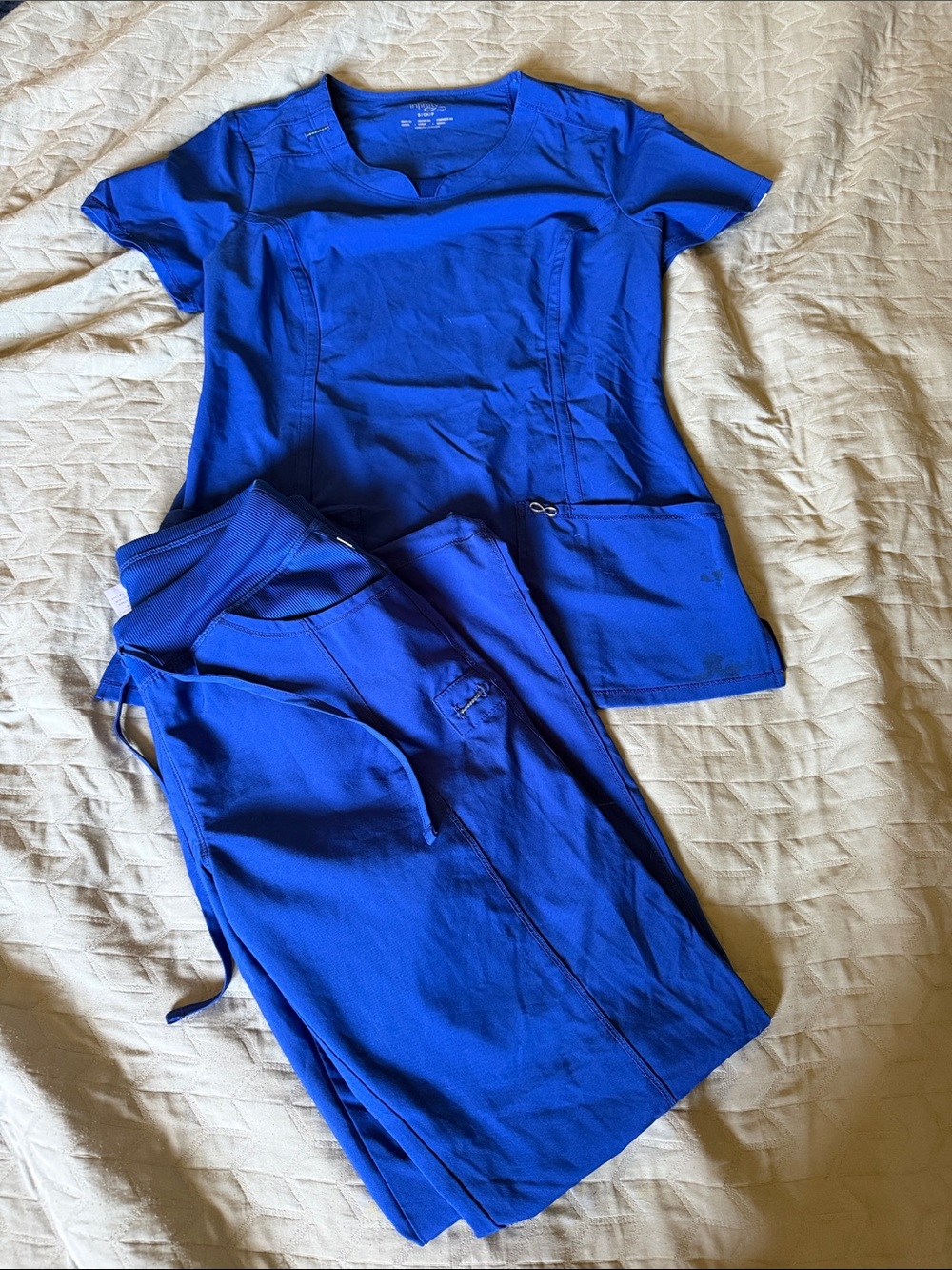 Cherokee Infinity Women's Galaxy Blue Scrub Set - Top & Pants